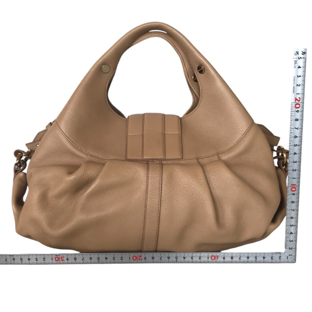 BVLGARI Handbag LD・G10・29835 leather beige Doppioton