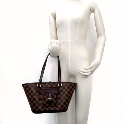 LOUIS VUITTON Tote Bag N51121 Damier Brown Manosque PM