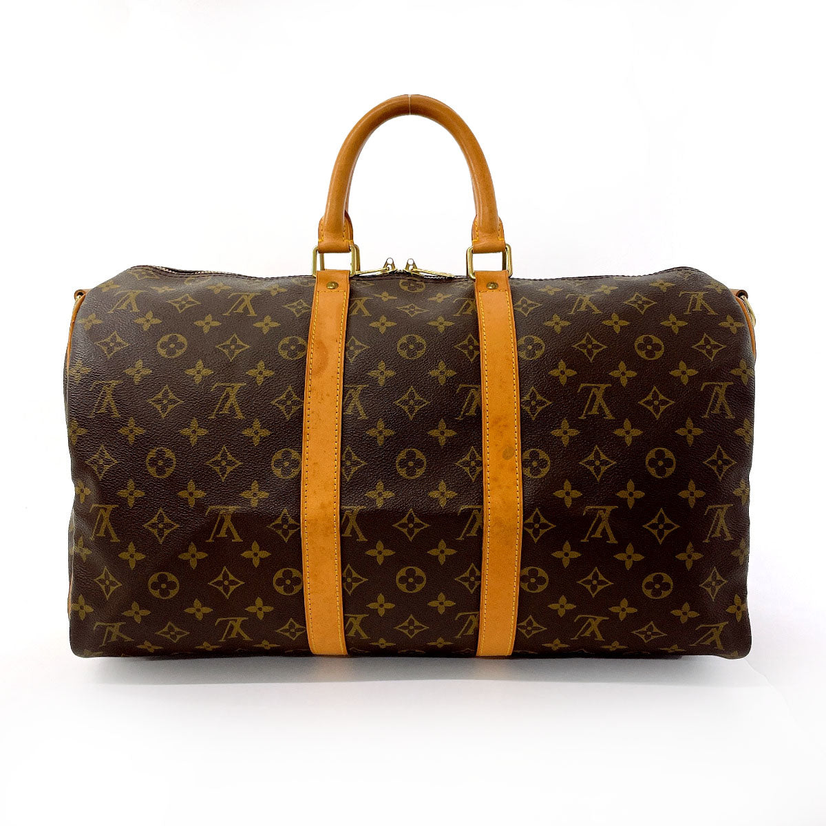 LOUIS VUITTON Boston Duffel bag M41418 Monogram canvas, tanned leather Brown Keepall  bandouliere 45