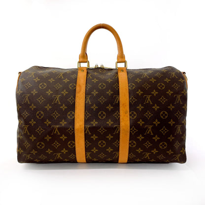 LOUIS VUITTON Boston Duffel bag M41418 Monogram canvas, tanned leather Brown Keepall  bandouliere 45