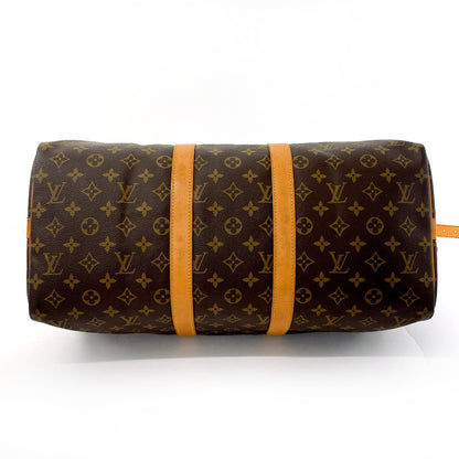 LOUIS VUITTON Boston Duffel bag M41418 Monogram canvas, tanned leather Brown Keepall  bandouliere 45