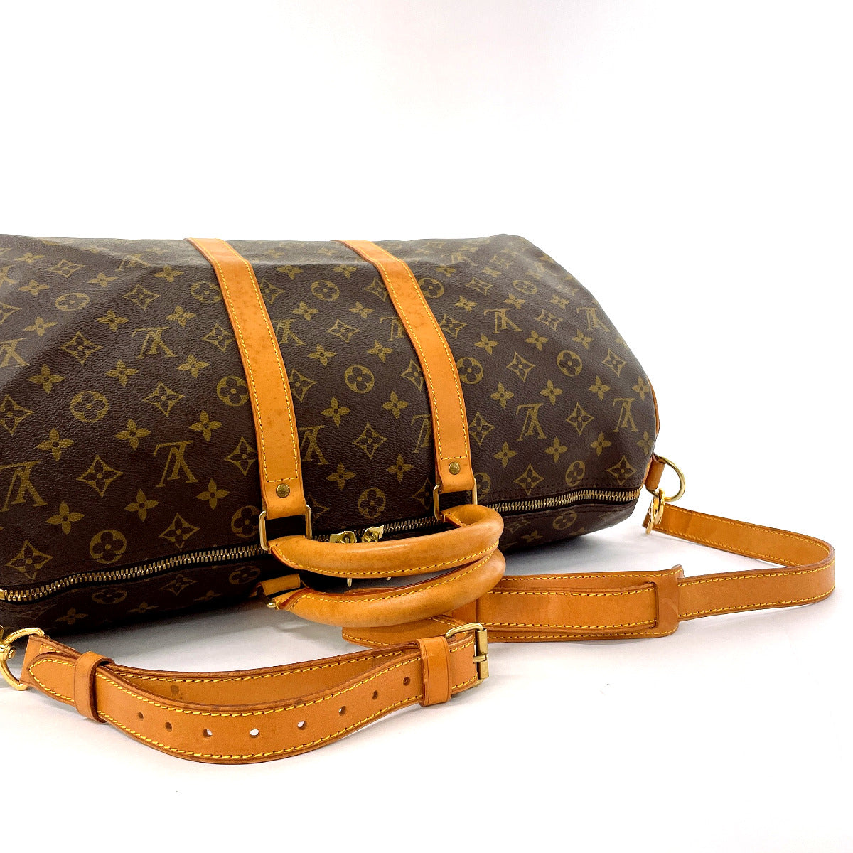 LOUIS VUITTON Boston Duffel bag M41418 Monogram canvas, tanned leather Brown Keepall  bandouliere 45