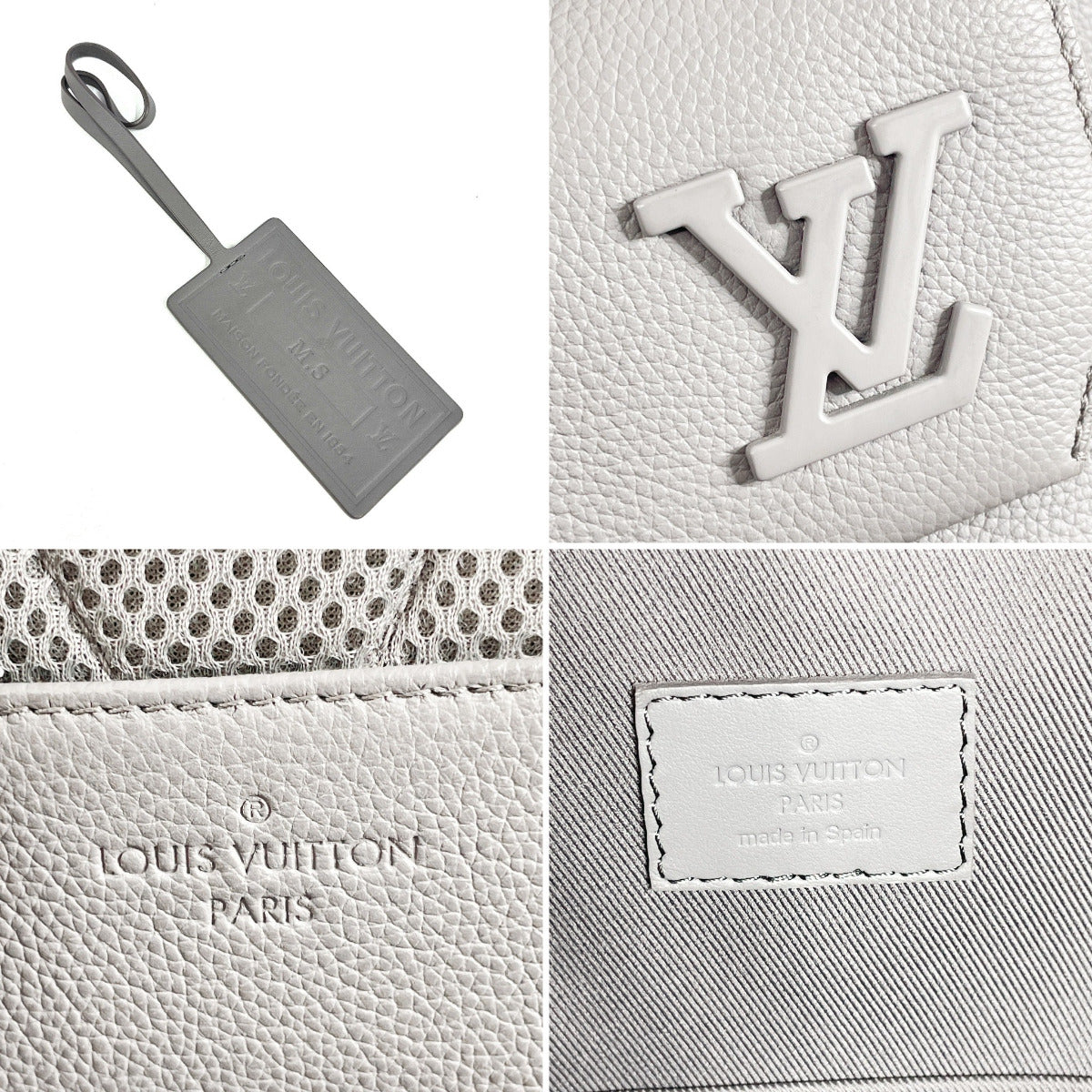 LOUIS VUITTON Backpack M59325 Taurillon Clemence gray Aerogram Take off