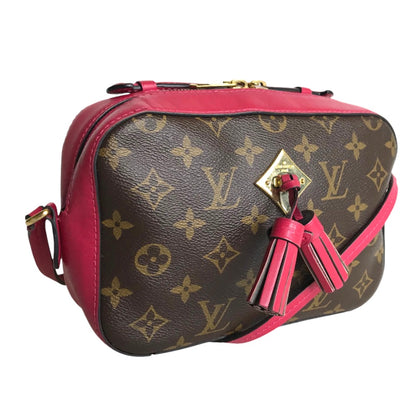 LOUIS VUITTON Shoulder Bag M43557 Monogram canvas Brown pink Handbag Saintonge