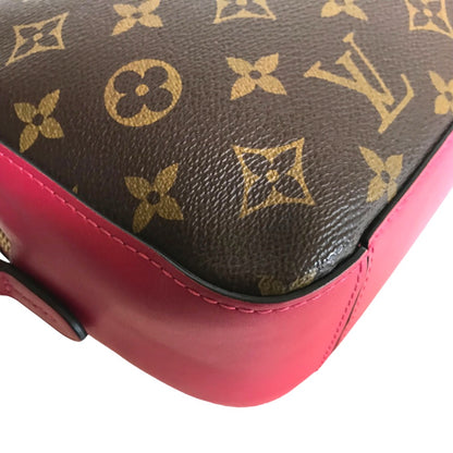 LOUIS VUITTON Shoulder Bag M43557 Monogram canvas Brown pink Handbag Saintonge