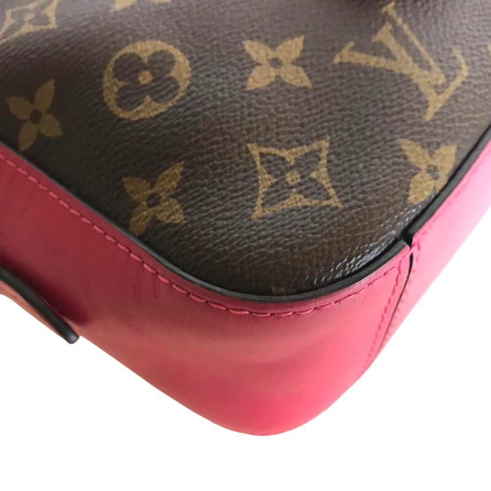 LOUIS VUITTON Shoulder Bag M43557 Monogram canvas Brown pink Handbag Saintonge