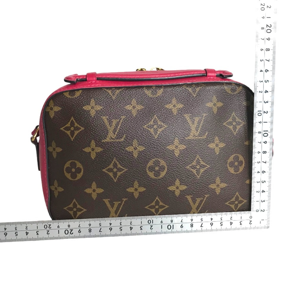 LOUIS VUITTON Shoulder Bag M43557 Monogram canvas Brown pink Handbag Saintonge