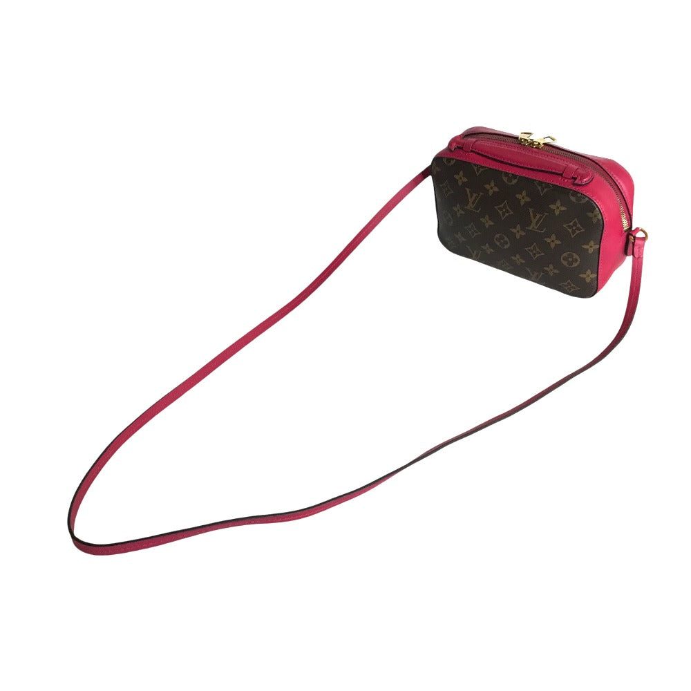 LOUIS VUITTON Shoulder Bag M43557 Monogram canvas Brown pink Handbag Saintonge