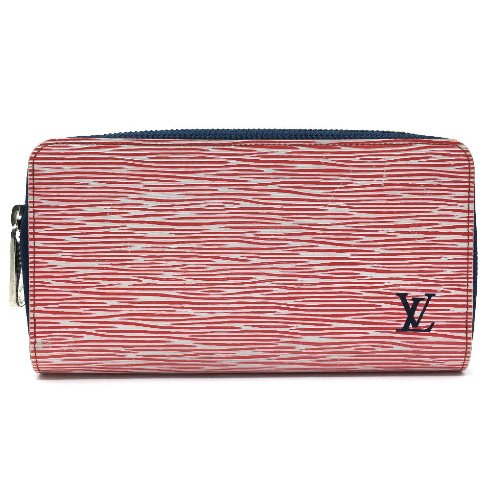 LOUIS VUITTON Long Wallet Purse M64078 Epi Leather Red type Epi Denim Zippy wallet Women Used Authentic