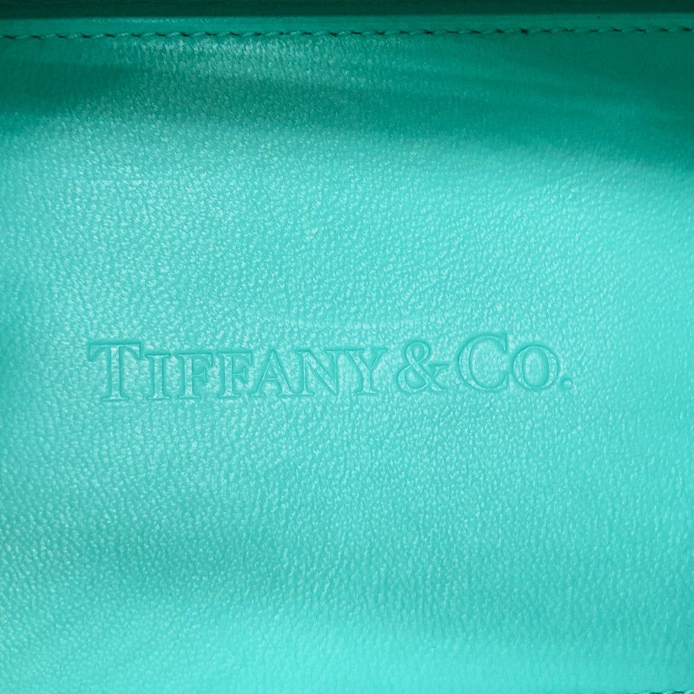 TIFFANY&Co. Shoulder Bag leather blue Cat street small shopping tote Women Used Authentic