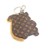 LOUIS VUITTON key ring bag charm squirrel animal Monogram porto cle squirral Monogram canvas M00345 Brown Women Used Authentic