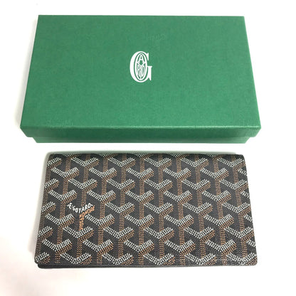 GOYARD Long Wallet Purse PVC leather Brown Herringbone Long wallet mens Used Authentic