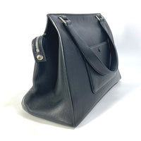 CELINE Handbag Shoulder Bag Tote Bag Shoulder Bag logo Edge leather black Women Used Authentic
