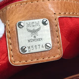 MCM Boston Duffel bag Mini Boston Duffel bag Logogram punching bag Handbag leather white Women Used Authentic