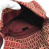 FENDI Shoulder Bag Shoulder Zucchino Mamma Bucket Canvas / leather 8BR001  Red Women Used Authentic
