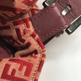FENDI Shoulder Bag Shoulder Zucchino Mamma Bucket Canvas / leather 8BR001  Red Women Used Authentic