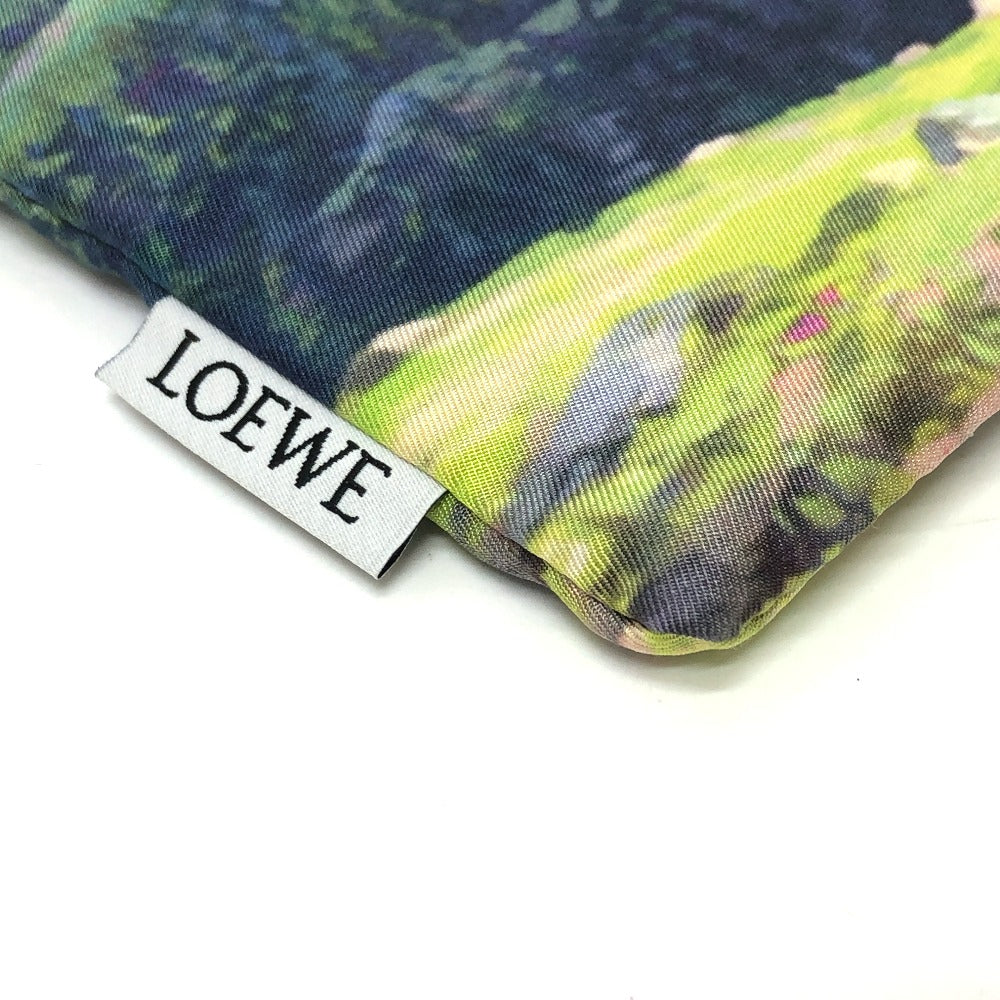 LOEWE Pouch C822057X24 canvas blue Ghibli collaboration howl's moving castle drawstring Women Used Authentic