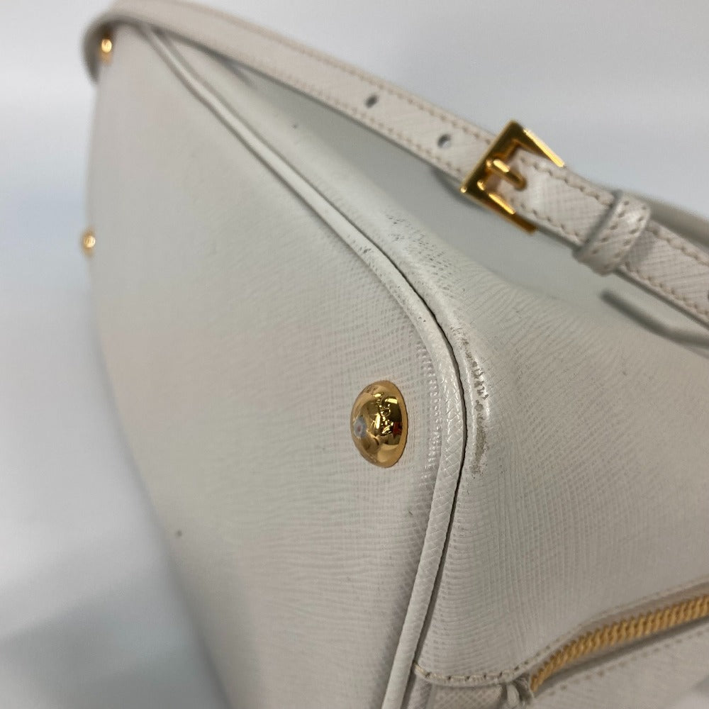 PRADA Handbag BL0837 Safiano leather white Triangle logo plate SAFFIANO LUX Women Used Authentic