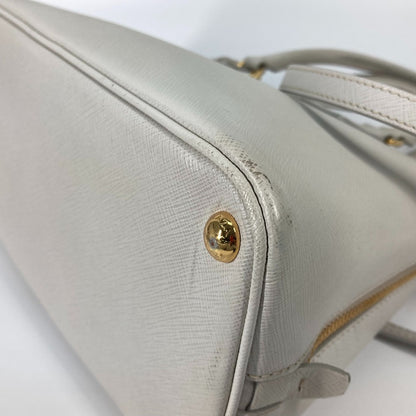 PRADA Handbag BL0837 Safiano leather white Triangle logo plate SAFFIANO LUX Women Used Authentic