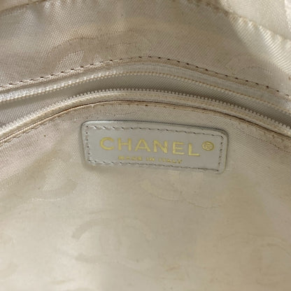 CHANEL Handbag leather white CC COCO Mark Bag Wild stitch Women Used Authentic