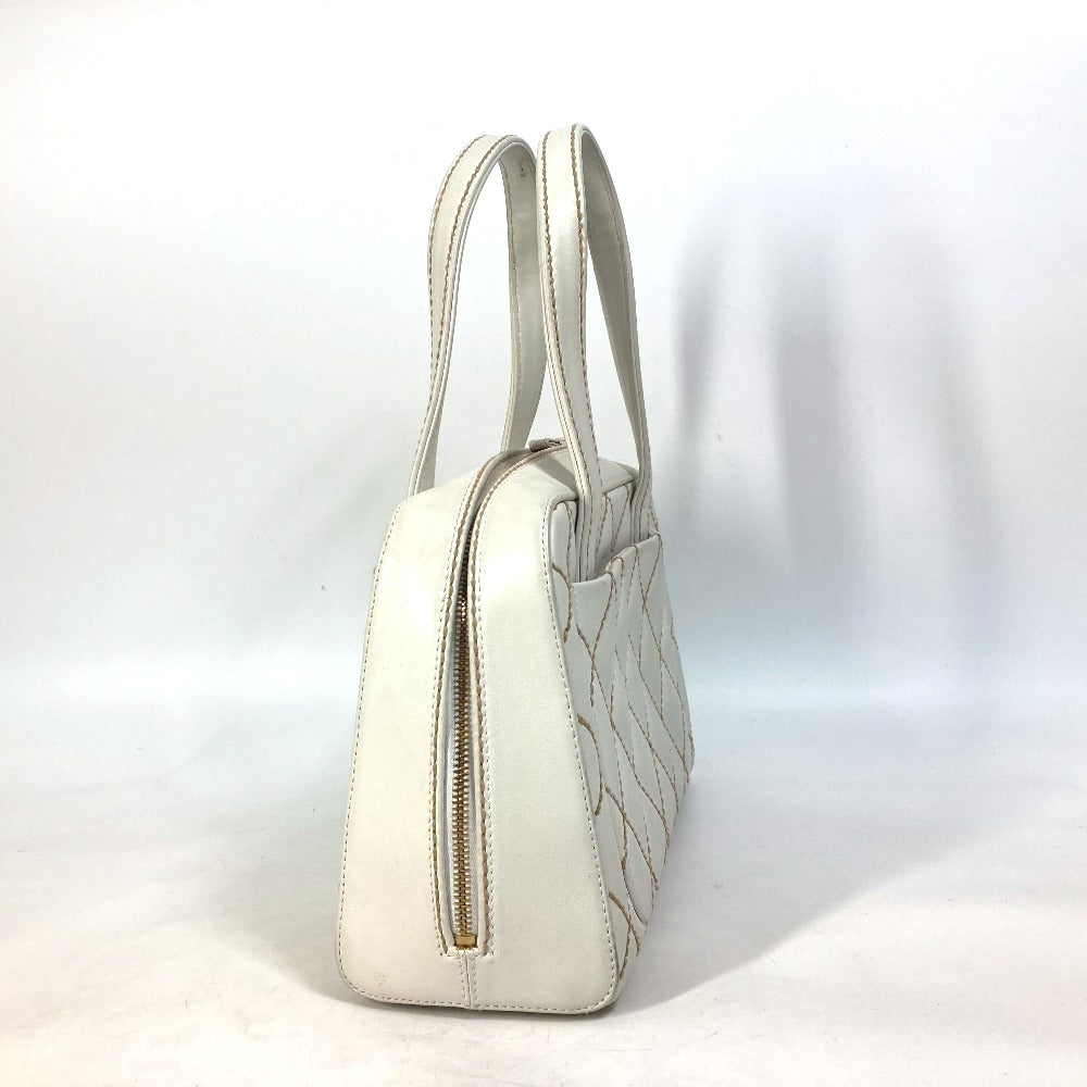 CHANEL Handbag leather white CC COCO Mark Bag Wild stitch Women Used Authentic