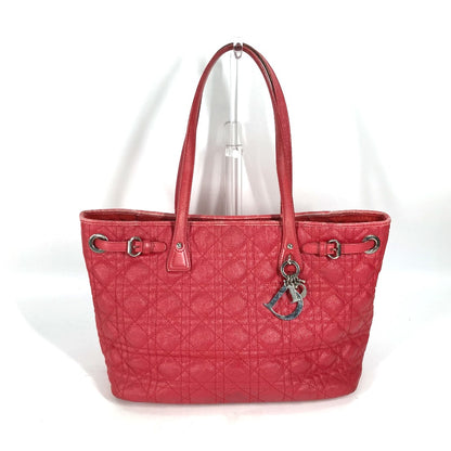 Dior Shoulder Bag Coated canvas, leather Red type Bag Tote Bag Canage Women Used Authentic