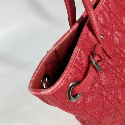 Dior Shoulder Bag Coated canvas, leather Red type Bag Tote Bag Canage Women Used Authentic