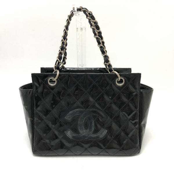 CHANEL Shoulder Bag WChain Matrasse CC COCO Mark Patent leather black Women Used Authentic