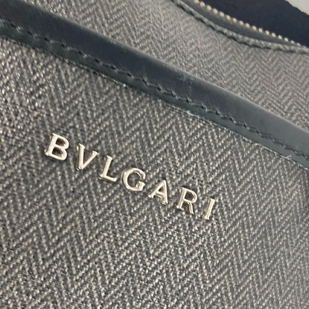 BVLGARI Shoulder Bag PVC / Leather gray Pochette Weekend logo