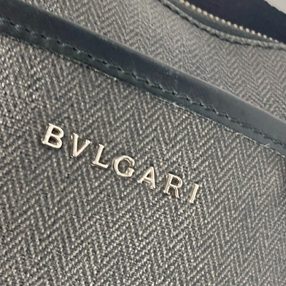 BVLGARI Shoulder Bag PVC / Leather gray Pochette Weekend logo