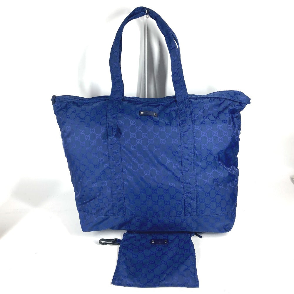 GUCCI Tote Bag 233094 Nylon blue Shoulder Bag logo GG eco bag