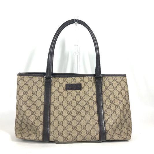 GUCCI Tote Bag 114595 GG Supreme canvas, leather beige GG Supreme logo unisex(Unisex) Used Authentic