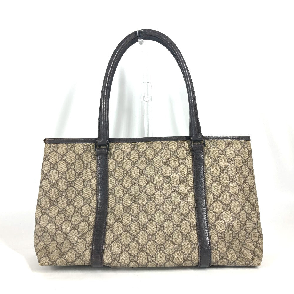 GUCCI Tote Bag 114595 GG Supreme canvas, leather beige GG Supreme logo unisex(Unisex) Used Authentic