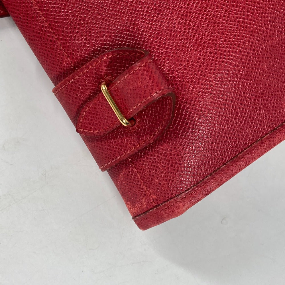 HERMES Shoulder Bag leather Red vintage Hippo 40 logo