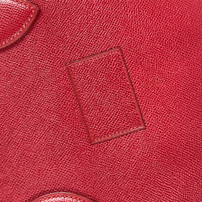 HERMES Shoulder Bag leather Red vintage Hippo 40 logo