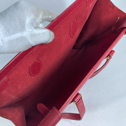 HERMES Shoulder Bag leather Red vintage Hippo 40 logo