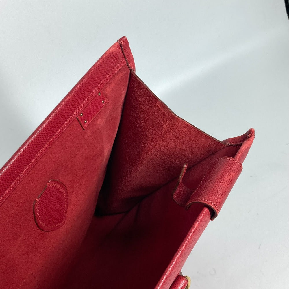 HERMES Shoulder Bag leather Red vintage Hippo 40 logo