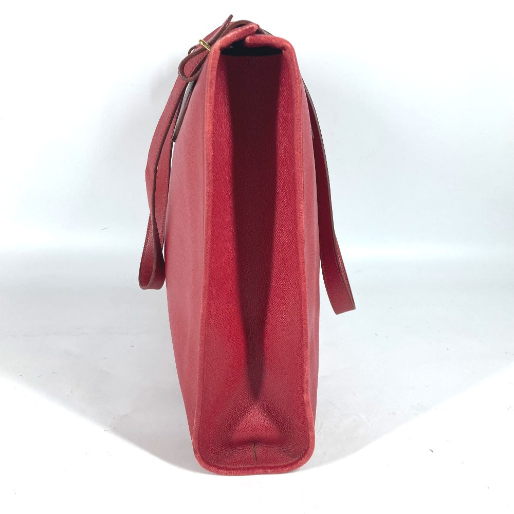 HERMES Shoulder Bag leather Red vintage Hippo 40 logo