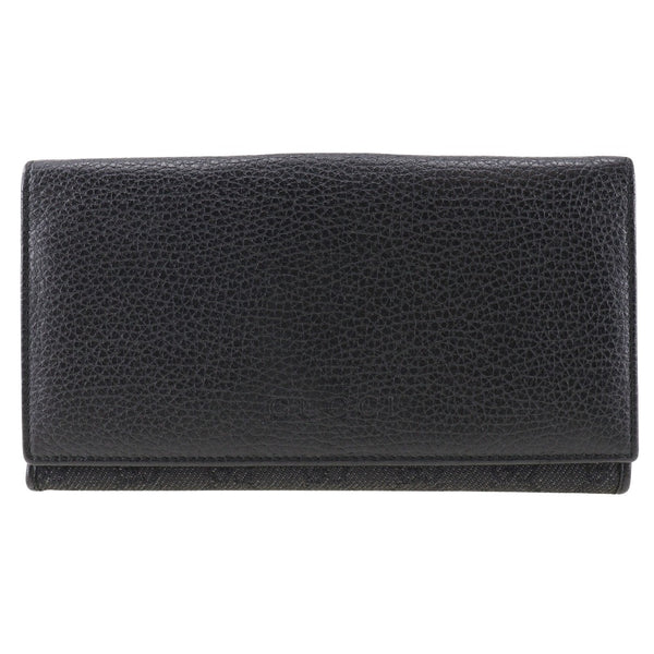 GUCCI Long Wallet Purse leather 143391 black unisex(Unisex) Used Authentic