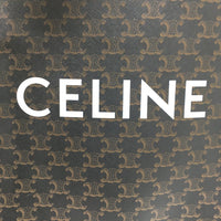 CELINE Tote Bag bag small Triomphe Vertical hippopotamus PVC leather 191542 Brown Women Used Authentic