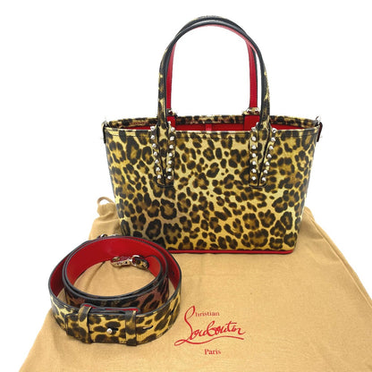 Christian Louboutin Tote Bag Leather / PVC Brown type Leopard leopard pattern Kabata E/W Women Secondhand Authentic