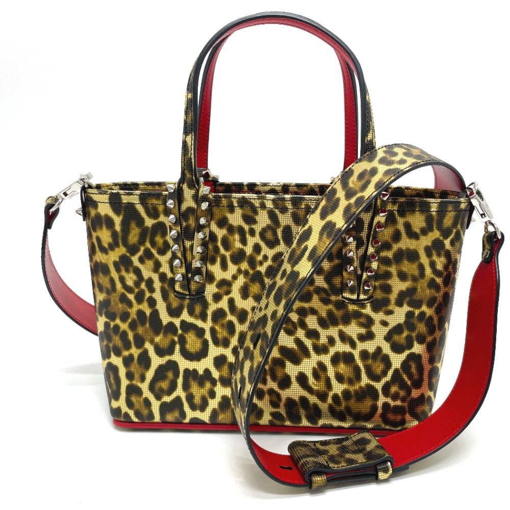 Christian Louboutin Tote Bag Leather / PVC Brown type Leopard leopard pattern Kabata E/W Women Secondhand Authentic