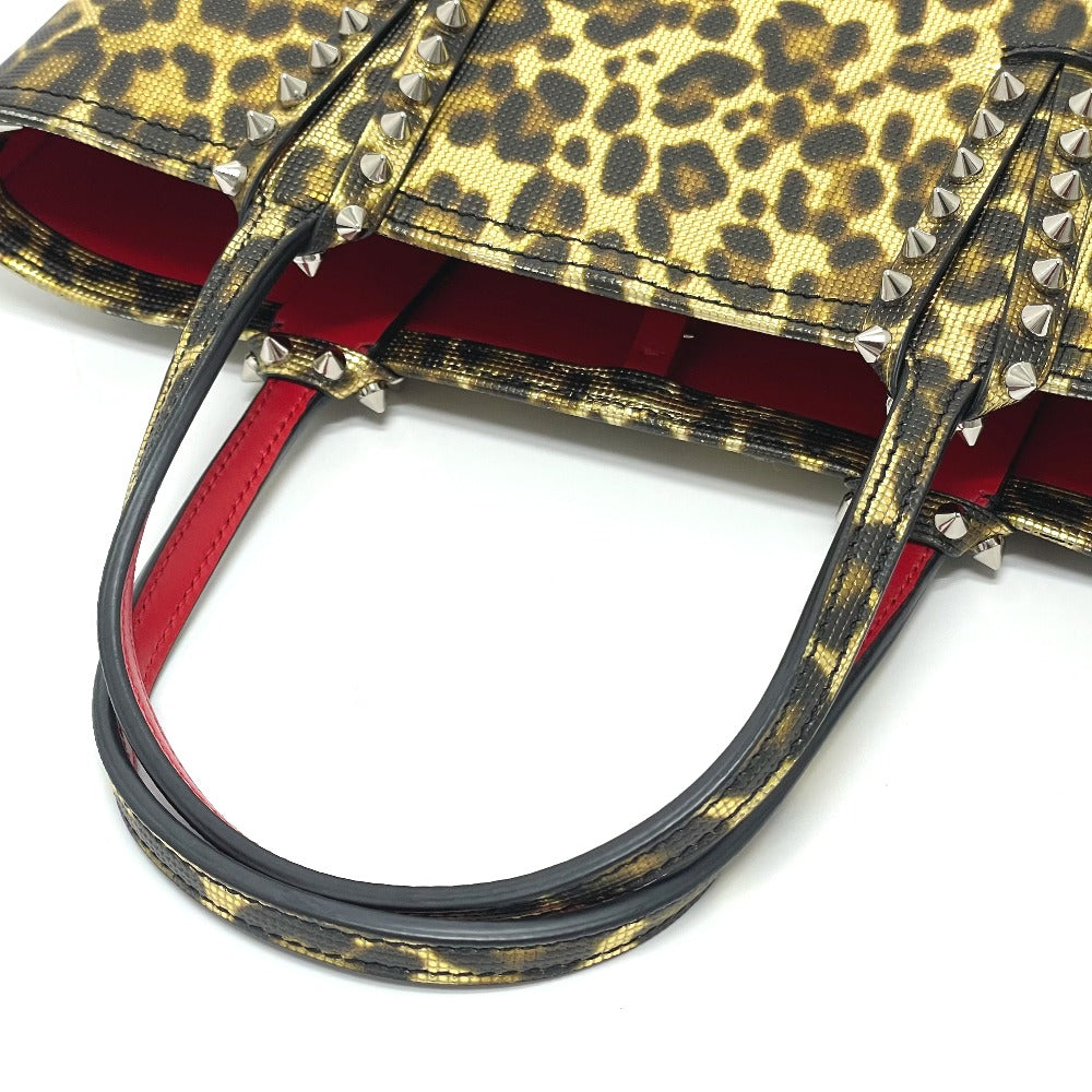 Christian Louboutin Tote Bag Leather / PVC Brown type Leopard leopard pattern Kabata E/W Women Secondhand Authentic