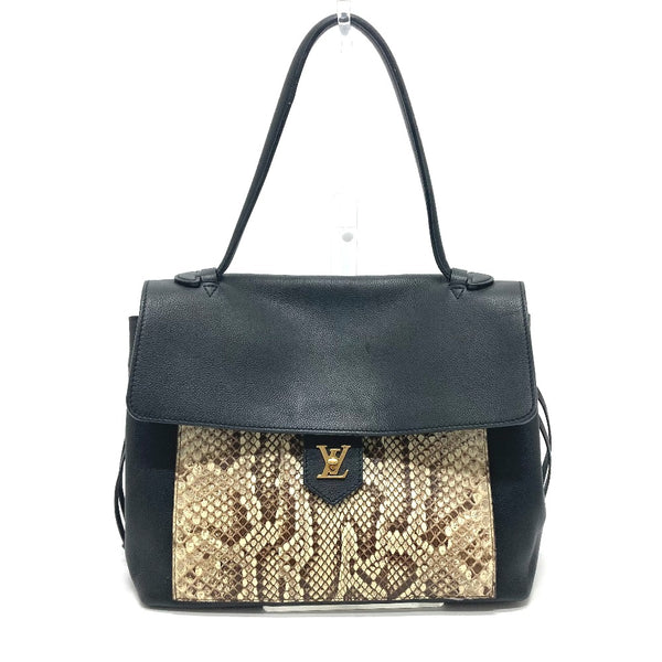 LOUIS VUITTON Handbag Shoulder Bag Shoulder Bag Logo Metal Rock Me MM leather N92280 black Women Used Authentic