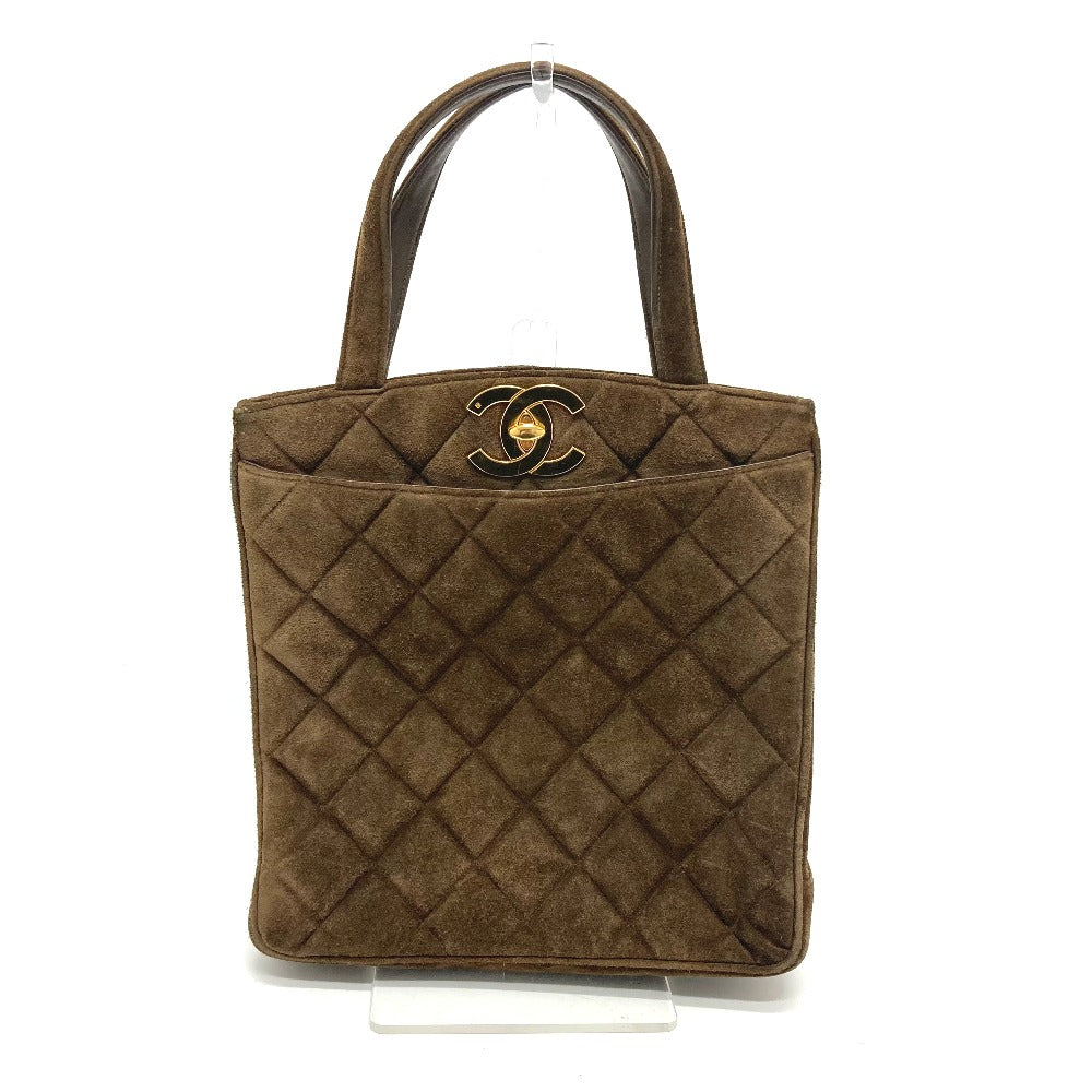 CHANEL Tote Bag suede Brown CCCOCO Mark Matrasse