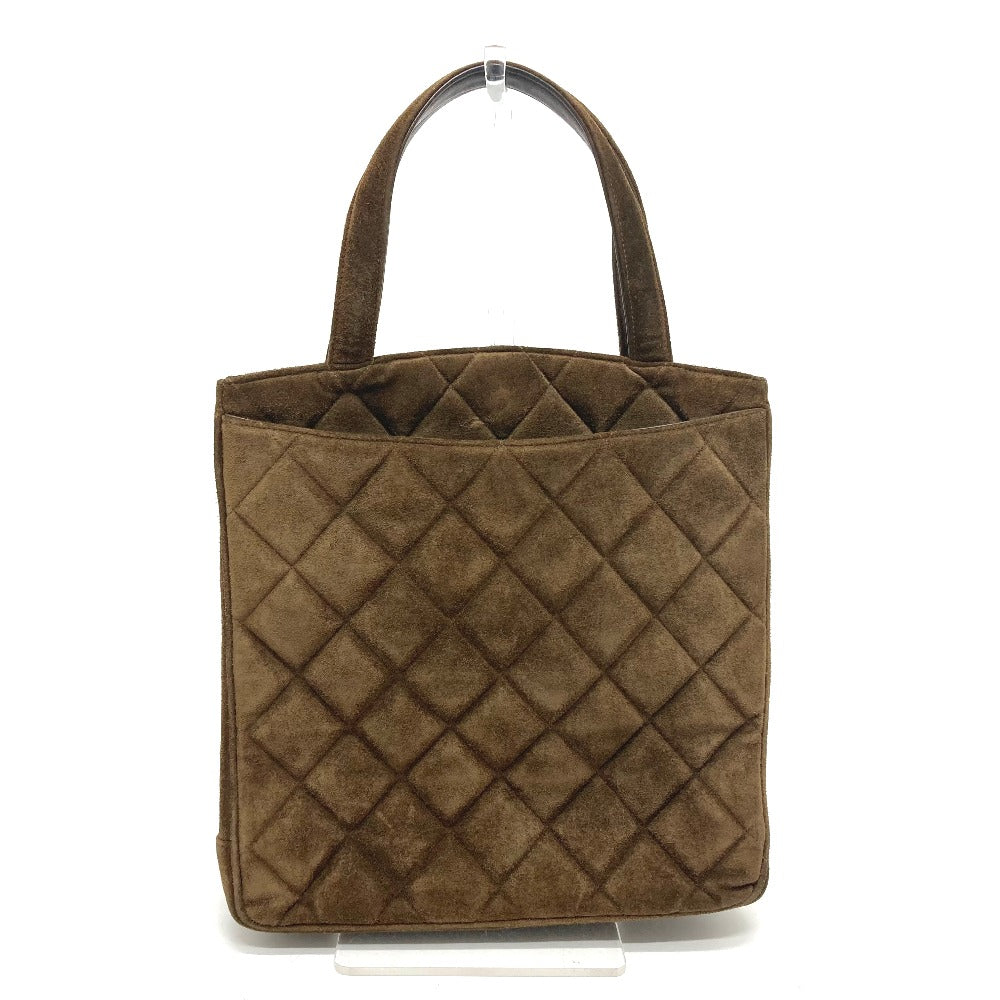 CHANEL Tote Bag suede Brown CCCOCO Mark Matrasse