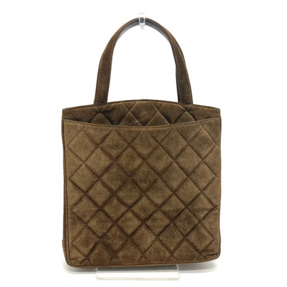 CHANEL Tote Bag suede Brown CCCOCO Mark Matrasse