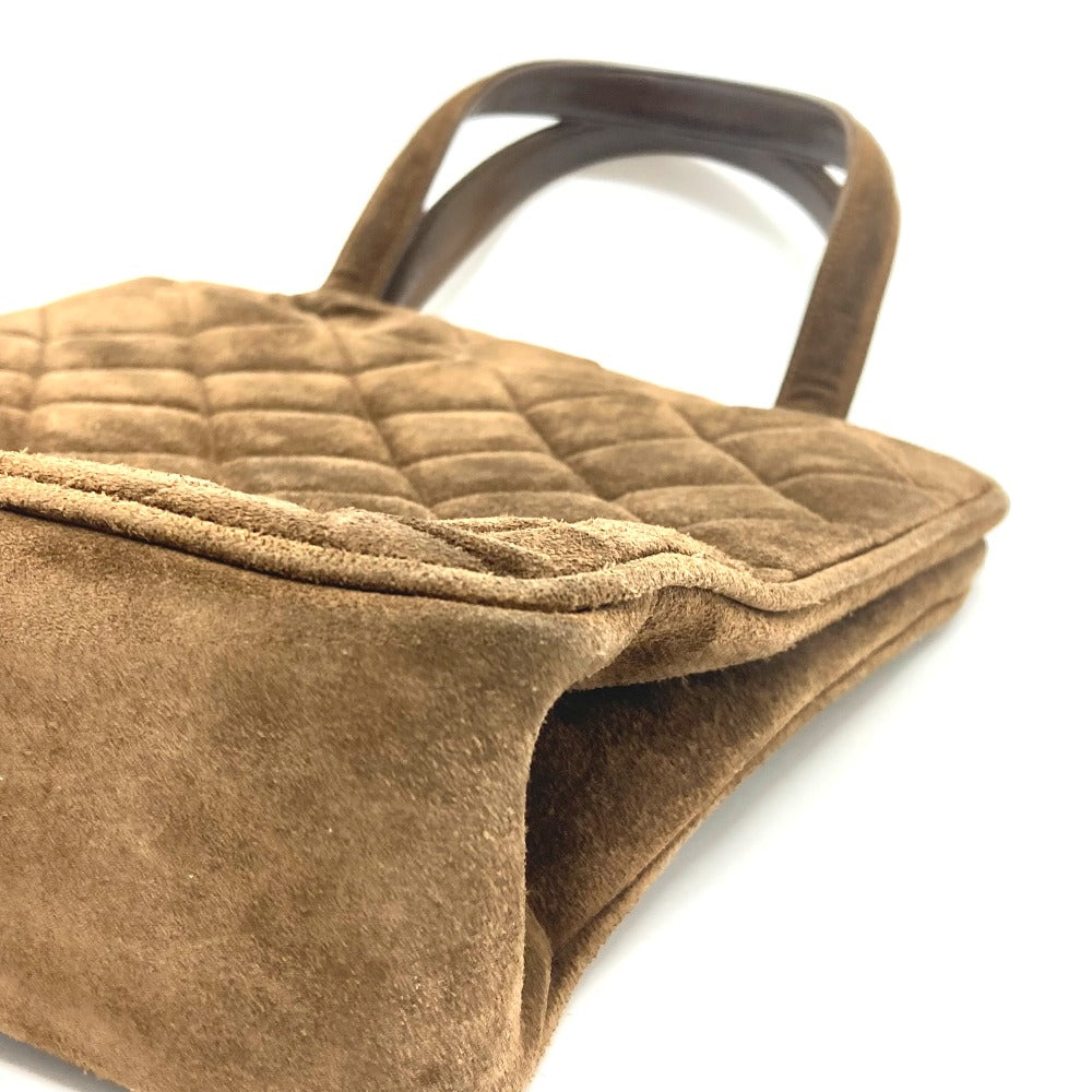 CHANEL Tote Bag suede Brown CCCOCO Mark Matrasse