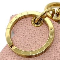 LOUIS VUITTON key ring M68452 leather pink monogram cat motif Portocle Fun Face Women Used Authentic