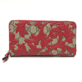GUCCI Long Wallet Purse Arabesque GG Supreme GG Supreme Canvas 410102 Red x brown Women Used Authentic